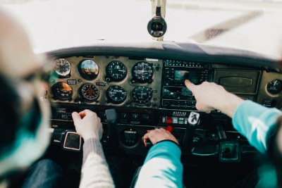 inside view of the airplane you will be flying in flight school