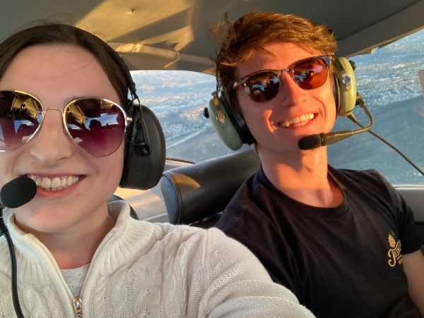 female flight instructor with student san diego