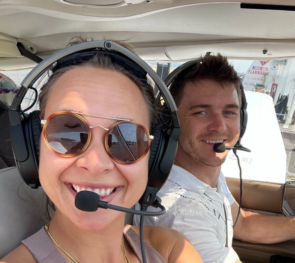 two friendly san diego flight instructors teaching flight lessons